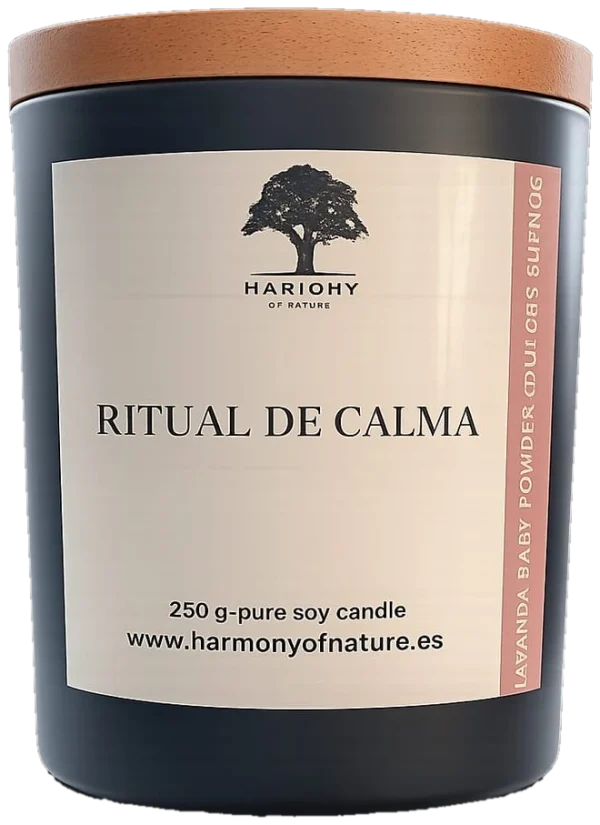 Vela aromática Ritual de Calma de cera de soja, con lavanda y notas de polvo de talco