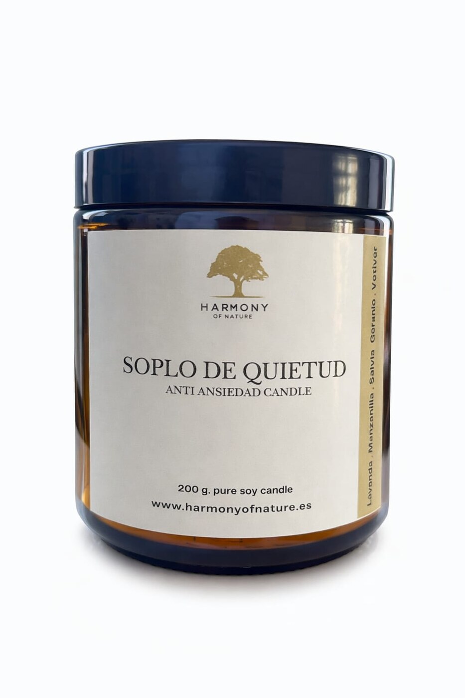 Vela aromática Soplo de Quietud de cera de soja de 200 gramos