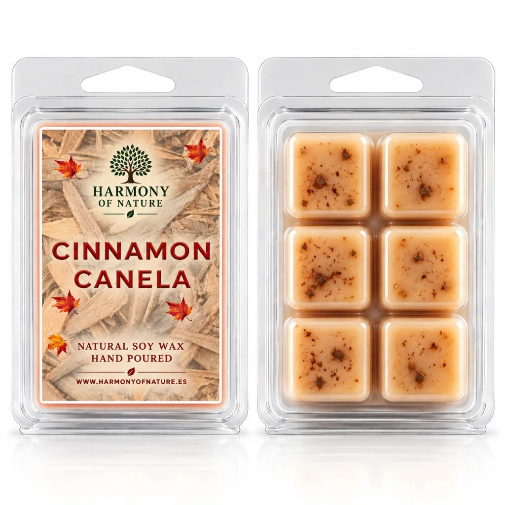 Wax melts de Canela: un envase con seis porciones de cera de soja